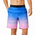 Herren Badeshorts XL aus Textilgewebe Blau Rosa Schwarz mit Farbverlauf und Kordelzug