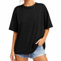 Damen T-Shirt Größe M aus Textilgewebe Schwarz locker geschnitten Kurzarm