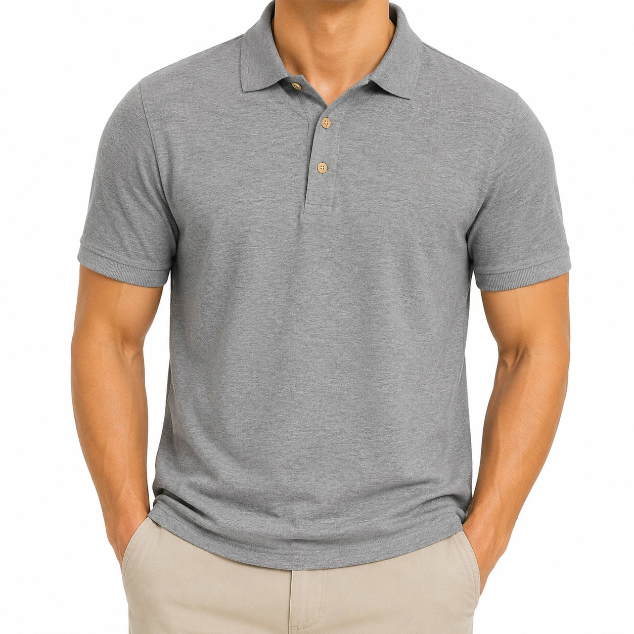 Herren Poloshirt XL aus Textil Grau kurzarm klassisch