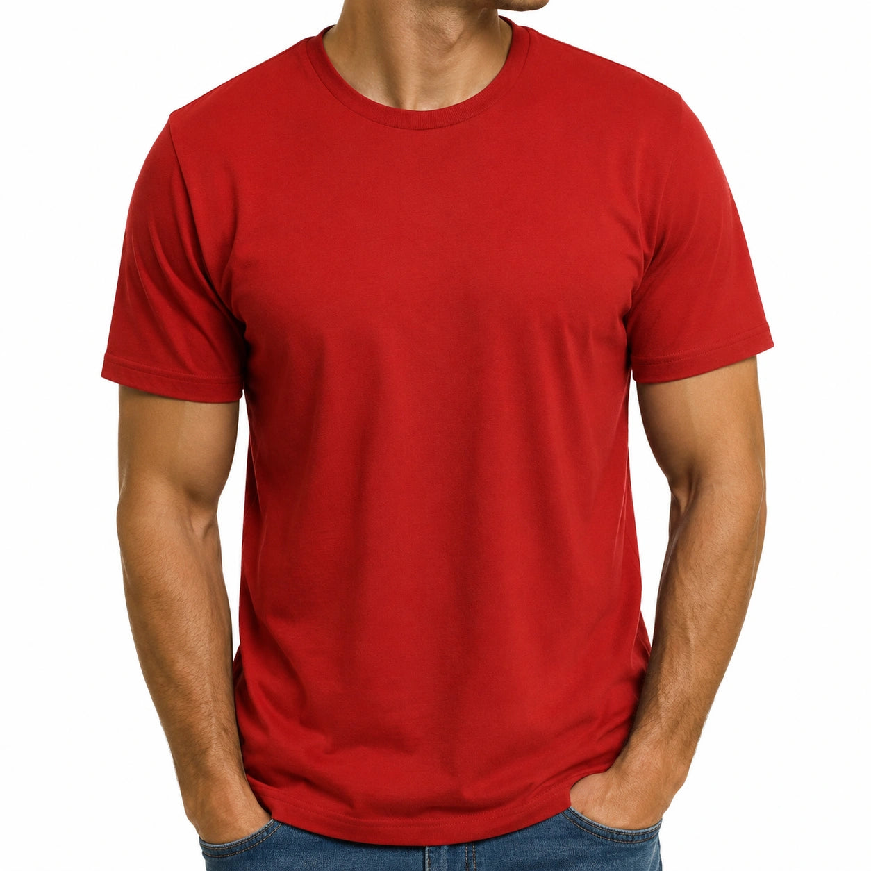 Herren T-Shirt XL aus Textil in Rot mit Rundhals und Kurzarm