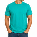 Herren T-Shirt XL Türkis aus Textilgewebe kurzärmelig für den Alltag