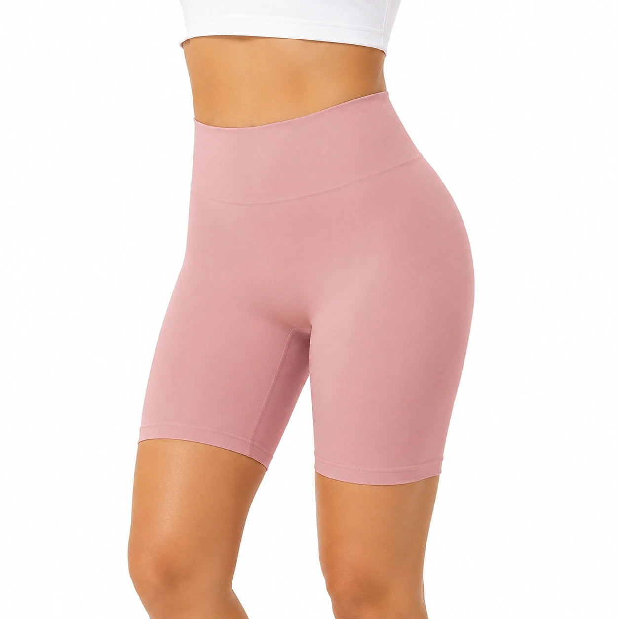 Damen Radlerhose M rosa elastisch mit hohem Bund für Sport