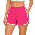 Damen Sportshorts M Textil Pink Weiß mit elastischem Bund