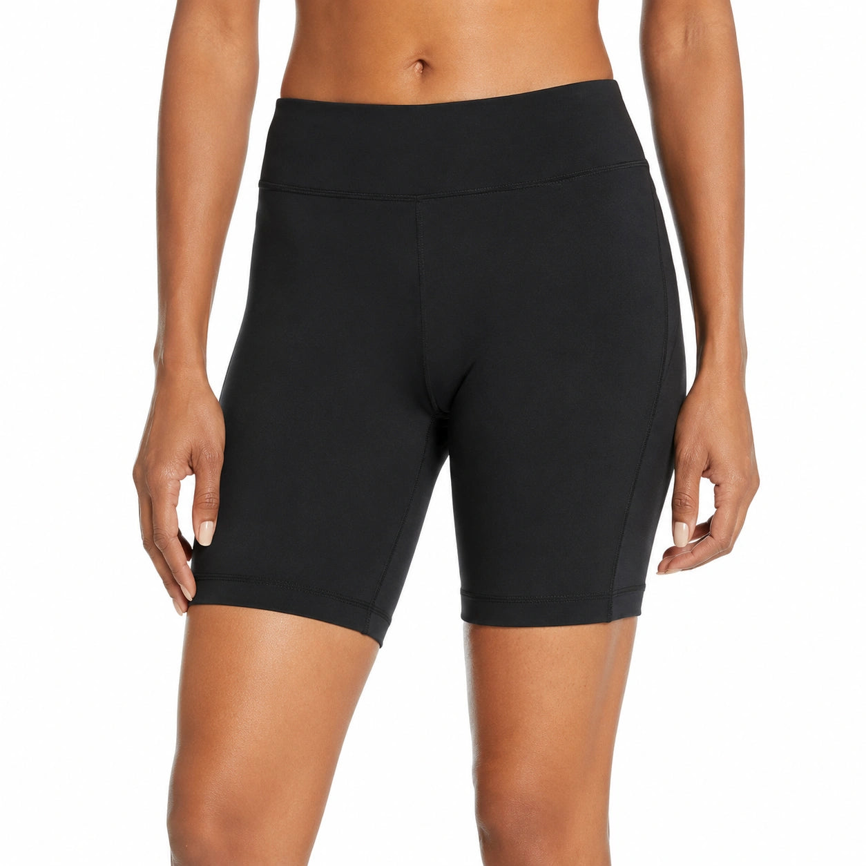 Damen Radlerhose Größe L schwarzer elastischer Funktionsstoff mit hohem Bund