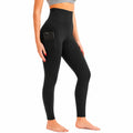 Damen Sportleggings Größe S aus elastischem Kunstfasergewebe Schwarz mit hoher Taille und Seitentasche