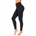 Damen Leggings Größe L aus elastischem schwarzem Stoff mit hohem Bund für Sport